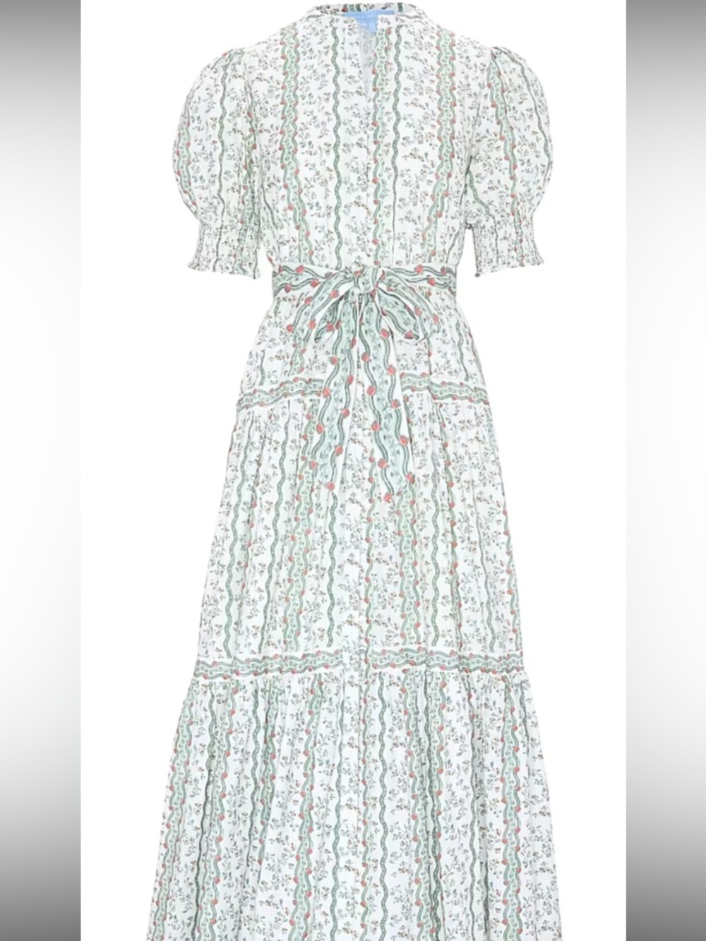 Hill House Home Yara short sleeve dress in Green Provence Floral